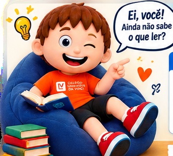 Leozinho feliz indicando novas leituras